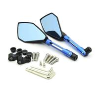 Espejo Retrovisor Para Manillar De Motocicleta De 7/8 "y 22mm Para YZF R1 R3 R6 R25 JOG TMAX 500 530 YBR 125(Blu)