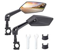Espejo retrovisor para manubrio de bicicleta, 2 unidades, giratorio y ajustable, gran angular, de vidrio seguro, visión trasera, a prueba de golpes, espejo plano lateral, universal, para bicicleta,