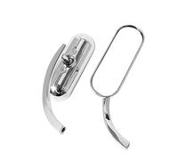 Espejo Retrovisor Para Motocicleta Kawasaki Vulcan 88 500 750 800 900 1500 1600 1700 2000, Espejo Lateral Ovalado Cuadrado Negro(Chrome)