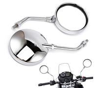 Espejo retrovisor para motocicleta M10: espejo redondo de aluminio CNC con cristal transparente, ajuste universal para motocicletas con rosca de 10 mm