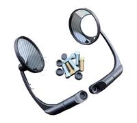Espejo Retrovisor Para Suzuki Para Bobber Para Chopper Para Scooter Para Cruiser Motocicleta Retrovisor Espejo 8 Mm 10 Clásico Giratorio Manillar Extremo Moto Retrovisores Moto(Round black)