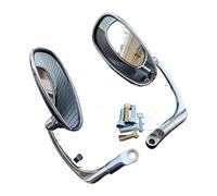 Espejo Retrovisor Para Suzuki Para Bobber Para Chopper Para Scooter Para Cruiser Motocicleta Retrovisor Espejo 8 Mm 10 Clásico Giratorio Manillar Extremo Moto Retrovisores Moto(Oval chrome)