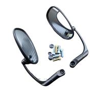 Espejo Retrovisor Para Suzuki Para Bobber Para Chopper Para Scooter Para Cruiser Motocicleta Retrovisor Espejo 8 Mm 10 Clásico Giratorio Manillar Extremo Moto Retrovisores Moto(Oval black)