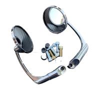 Espejo Retrovisor Para Suzuki Para Bobber Para Chopper Para Scooter Para Cruiser Motocicleta Retrovisor Espejo 8 Mm 10 Clásico Giratorio Manillar Extremo Moto Retrovisores Moto(Round chrome)