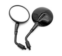 Espejo Retrovisor Para Universal Moto Retrovisor Espejo 10 Mm Rosca Retro Redondo Ovalado Motocicleta Retrovisores Moto(Negro)