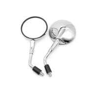 Espejo Retrovisor Para Universal Moto Retrovisor Espejo 10 Mm Rosca Retro Redondo Ovalado Motocicleta Retrovisores Moto(Plata)