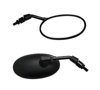 Espejo Retrovisor, Piezas De Motocicleta Espejo Retrovisor Lateral Universal Espejo Trasero Cromado Ovalado De Alto Rendimiento(Black 10MM)