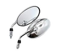 Espejo Retrovisor, Piezas De Motocicleta Espejo Retrovisor Lateral Universal Espejo Trasero Cromado Ovalado De Alto Rendimiento(Silver plating 10MM)