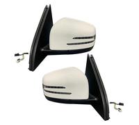 espejo retrovisor plegable Espejo Retrovisor Eléctrico Para Puerta Lateral Coche Completo Exterior Para Benz Para W166 Para ML166 ML300 ML350 ML400 2012 2013 2014 2015(Left and Right White)