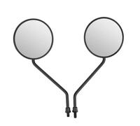 Espejo Retrovisor Retro 8mm/0,3 Pulgadas Espejos Laterales Redondos Motocicleta Bicicleta Eléctrica Scooter Carcasa ABS Varilla Metal 2 Uds Espejo Retrovisor Moto