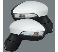 Espejo Retrovisor Tractor Conjunto Espejo Retrovisor Lateral Coche 6 Pines Blanco Plegable, Calefactable Manual Para Ford Para Fiesta 2008-2012(1pair)