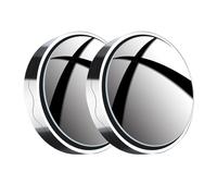 Espejo Retrovisor Transparente Para Coche Marco Redondo Convexo Gran Angular Auxiliar Punto Ciego 360 grados Conducción Ajustable 2 Uds Espejos Retrovisor Coche(White-2pcs)