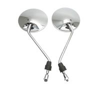 Espejo Retrovisor Un Par Espejos Retrovisores Cromados Universales para Motocicleta Scooter 8Mm con Adaptadores M10 Redondos Ovalados Convexos Espejos Laterales