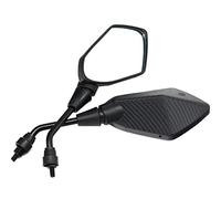 Espejo retrovisor universal de imitación de fibra de carbono, lado mate 3D para motocicleta, quad, scooter, varilla roscada, M10, negro