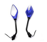 Espejo Retrovisor Universal For Motocicleta De 8 Y 10 Mm Con Luz Intermitente Para MT07 MT09 MT10 FZ1 FZ6 FZ09 FZ8 XSR 700 XSR 900 Espejos Moto(Blue)