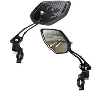Espejo Retrovisor y Vidrio para Bicicleta de Montaña de Aluminio | Ángulo Ajustable, Negro, para Ciclismo Urbano y Carretera, Resistente al Desgaste, Manillar