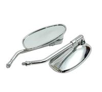 Espejo Retrovisores Moto Espejo Retrovisor Ovalado Cromado Para Motocicleta Estilo Retro Para Bicicleta Eléctrica 1 Par 10 Mm