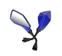Espejo Retrovisores Moto Espejo Retrovisor Universal Motocicleta Gran Angular Ajustable Bicicleta Eléctrica Scooter Auxiliares Marcha Atrás Espejos Motos Lateral(Blue)