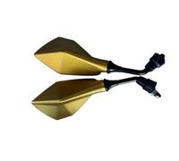 Espejo Retrovisores Moto Espejo Retrovisor Universal Motocicleta Gran Angular Ajustable Bicicleta Eléctrica Scooter Auxiliares Marcha Atrás Espejos Motos Lateral(Gold)