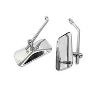 Espejo Retrovisores Moto Espejos Rectangulares Motocicleta Para Cruiser Chopper Scooter Carcasa De Acero Vidrio Convexo Universal 117x60mm Espejos de Motocicleta