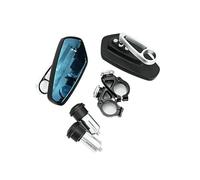 Espejo Retrovisores Moto Espejos Retrovisores CNC De 7/8 "y 22mm Motocicleta Universales Cristal Transparente Manillar Extremo Barra Scooter Espejos Motos Lateral(B-silver)