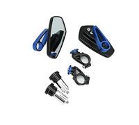Espejo Retrovisores Moto Espejos Retrovisores CNC De 7/8 "y 22mm Motocicleta Universales Cristal Transparente Manillar Extremo Barra Scooter Espejos Motos Lateral(A-blue)