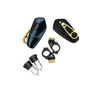 Espejo Retrovisores Moto Espejos Retrovisores CNC De 7/8 "y 22mm Motocicleta Universales Cristal Transparente Manillar Extremo Barra Scooter Espejos Motos Lateral(B-gold)