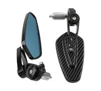 Espejo Retrovisores Moto Manillar Espejo Retrovisor Rotación 360 grados Motocicleta Accesorios Trasera Patrón Fibra Carbono Invertida Modificada Espejos Motos Lateral(Black)