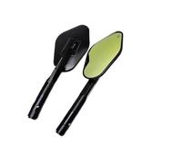 Espejo Retrovisores Moto Para Bicicleta Calle E-bike Amarillo Octogonal CNC Espejo Marcha Atrás Aluminio Modificado Para Motocicleta Scooter Espejos Motos Lateral(Black)