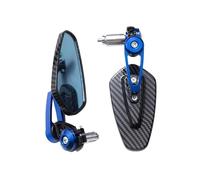 Espejo Retrovisores Moto Para Espejo Retrovisor Motocicleta Manillar Con Patrón Fibra Carbono Accesorios Traseros Invertidos Modificados Espejos Motos Lateral(Blue)