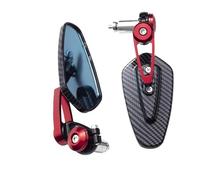 Espejo Retrovisores Moto Para Espejo Retrovisor Universal Aluminio Motocicleta Manillar Diseño Fibra Carbono Vidrio Azul Mango Lateral Espejos Motos Lateral(Pattern Red)