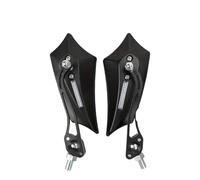 Espejo Retrovisores Moto Para Espejo Retrovisor Universal Motocicleta Varilla Aleación Ajustable 8 10mm Roscado Bicicleta Scooter Para Cruiser Espejos Motos Lateral(1 pair black)