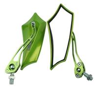 Espejo Retrovisores Moto Para Motocicleta Universal Bicicleta 8mm 10mm Vista Trasera Lateral Scooter ATV Espejos Retrovisores Con Adaptador Espejos Motos Lateral(Green)