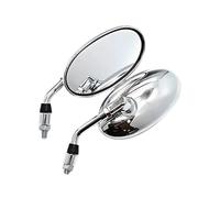 Espejo Retrovisores Moto Para Piezas De Motocicleta 10MM Espejo Retrovisor Lateral Universal Cromado Ovalado Espejos Motos Lateral(Silver plating 10MM)