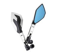 Espejo Scooter para YS150 para TMAX 530 para TDM 850 FZ6N MT10 C8 para NMAX Espejo Retrovisor De Varilla Corta para Motocicleta Espejos Retrovisores Moto(Plata)