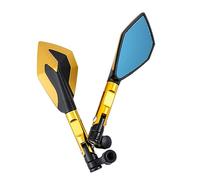 Espejo Scooter para YS150 para TMAX 530 para TDM 850 FZ6N MT10 C8 para NMAX Espejo Retrovisor De Varilla Corta para Motocicleta Espejos Retrovisores Moto(Golden)