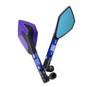 Espejo Scooter para YS150 para TMAX 530 para TDM 850 FZ6N MT10 C8 para NMAX Espejo Retrovisor De Varilla Corta para Motocicleta Espejos Retrovisores Moto(Blue)