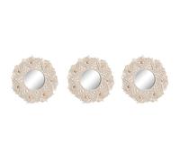 ESPEJO SET 3 MACRAME CRISTAL 20X1X20 BLANCO