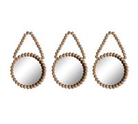 ESPEJO SET 3 MADERA CRISTAL 15X1X24 BOLITAS