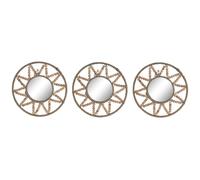 ESPEJO SET 3 MADERA CRISTAL 20X1X20 NATURAL