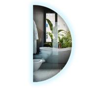 Espejo sin Marco 25x50 cm LED Blanco Neutro | Forma Media Luna Elegante | Ideal para baños o dormitorios | Reflejo Claro | Montaje con conexión Mural