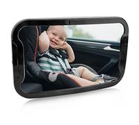 Espejo trasero para bebé, giratorio 360°, de material irrompible, correas elásticas ajustables