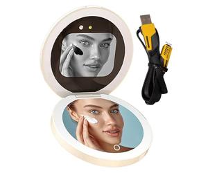 Espejo UV - Suministros Compactos para Prueba de Protector Solar con Luz LED | Espejo Portátil de Bolsillo | para Chicas Damas Esposas Madres Salón Hogar Viaje Viajeros Baño Tocador Coche Oficina