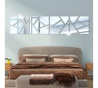 Espejo Vinilos Pegatinas de pared de espejo 3D pegatina de espejo autoadhesiva cuadrada accesorios de decoración del hogar moderno 4 Uds (Color : Black E, Size : M 25x25cm)