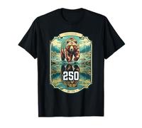 Espejo Vintage con diseño de Oso con Bandera Estadounidense número 250, Modelo 1776 Camiseta