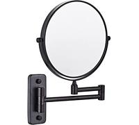 Espejo， Wall Mounted Makeup Mirror, 8 Inch 360° Rotatable Magnifying Shaving Mirror, Extendable Folding Arm Bathroom Vanity Mirrors,Gold,3X(Black,7X)