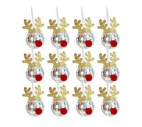 Espejos Adornos de bolas de discoteca,Adornos de bolas de discoteca | Colgantes para decoración de árboles de Navidad, asta de ciervo | 12X accesorios de dijes de bola de discoteca adornos de bolas de