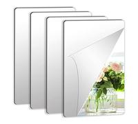 Espejos | Azulejos de espejo | Espejos de pared, autoadhesivos, flexibles, espejos adhesivos para pared, juego de 4, espejo pequeño rectangular sin marco, adhesivo de pared extraíble para gimnasio en