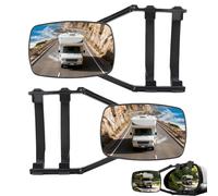 Espejos Caravana Coche, 2 Piezas Espejo Retrovisor Coche, Espejo Retrovisor de Extensión, Giratorio 360 Grados, para Remolque Furgoneta Camion Universal