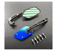 Espejos de barra para motocicleta Espejo retrovisor para motocicleta, scooter, bicicleta eléctrica, giratorio, HD, 8 mm y 10 mm, color negro, carbono, azul, rojo, dorado y plateado Espejos traseros pa